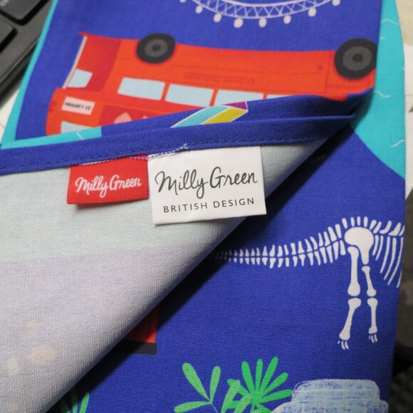 NEW London Tea Towel 100% Cotton LOVE LONDON design Milly Green - Picture 2 of 5